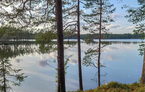 a view of a lake with trees in the foreground at 4 Bedroom Nice Home In Tived in Tived
