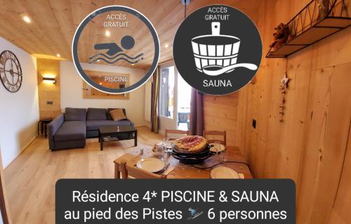 Douillet 33 m² piscine et sauna - 6 pers