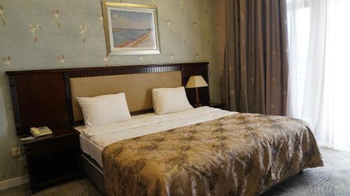 a bedroom with a large bed in a room at Premier Hotel in Baku