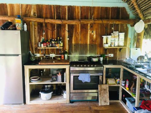Kuchyň nebo kuchyňský kout v ubytování Cabaña con Rancho Deluxe