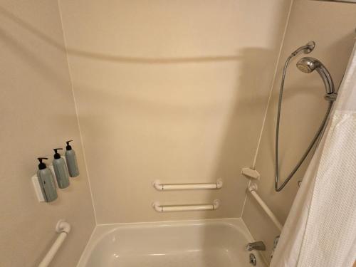 a bathroom with a shower and a tub at Country Inn & Suites by Radisson, Convention Center in Altoona