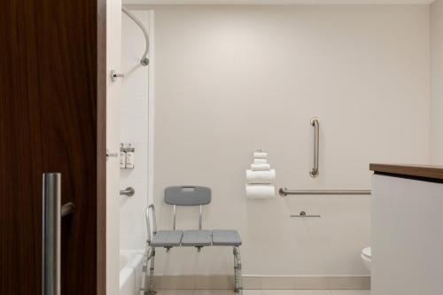 a bathroom with a toilet and a chair in it at Holiday Inn Express & Suites - Dalton - Walnut Ave by IHG in Dalton