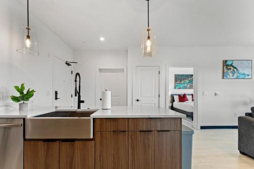Η κουζίνα ή μικρή κουζίνα στο Furnished Luxury Apartment Close to Boston