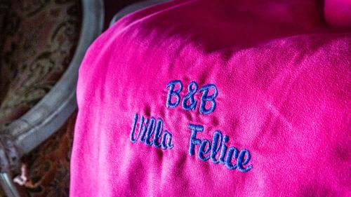 a pink shirt with the words bigilla future on it at Villa Felice in Giardini Naxos