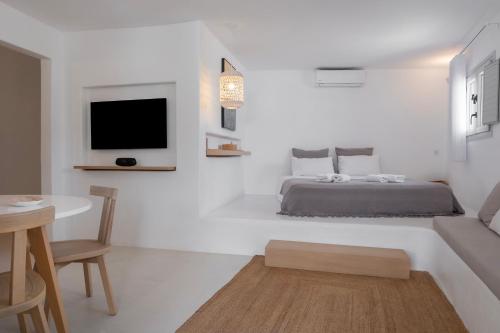 Postel nebo postele na pokoji v ubytování myMykonos Guest House