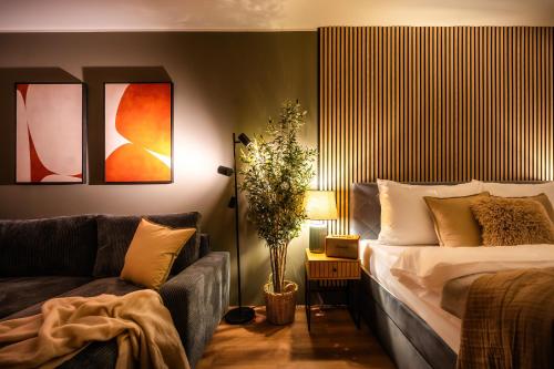 Кровать или кровати в номере Wenceslas sq SOHO Boutique Hotel & Premium Suites