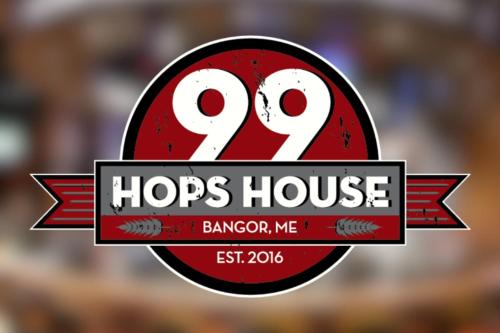 a hopeyes house logo with a red and white sign at Hollywood Casino Bangor in Bangor