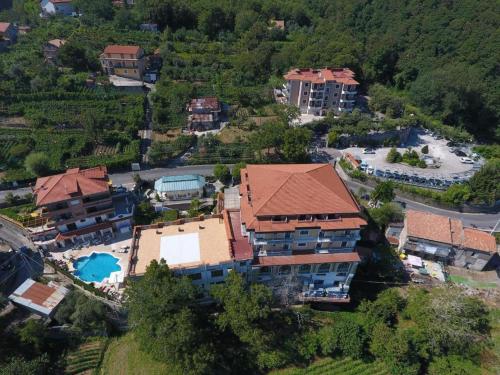 an aerial view of a building with a resort at Resort Santangelo & SPA in Pimonte