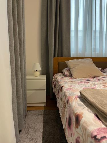a bedroom with a bed and a window at Villa Evergreen in Kopaonik