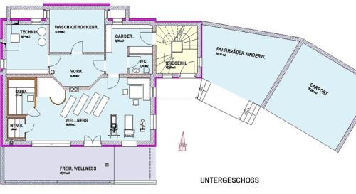 a floor plan of a house at Alpenchalet Gosau in Gosau