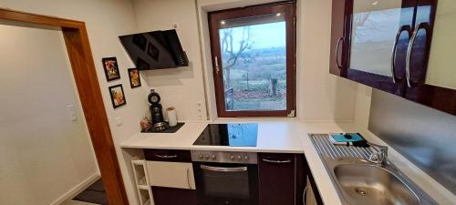 Kuchyň nebo kuchyňský kout v ubytování Apartment Naturblick Hollywood