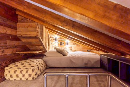 Postel nebo postele na pokoji v ubytování Le lido des neiges - splendid luxury chalet 4 bedrooms 4 bathrooms