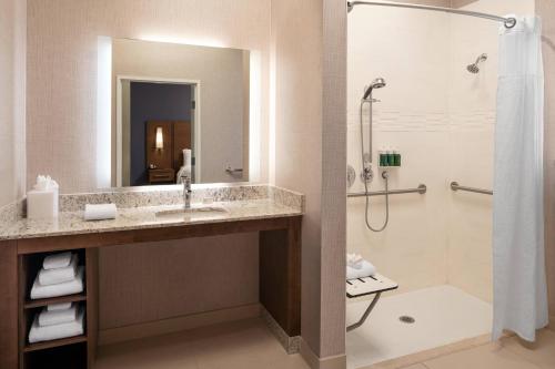 a bathroom with a sink and a shower at Residence Inn Walnut Creek in Walnut Creek