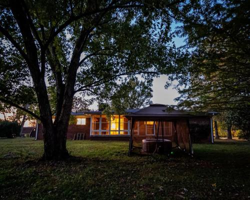 a small house with a tree in the yard at Amazing House Hot Tub Mins To Major Hospitals in Middle Valley