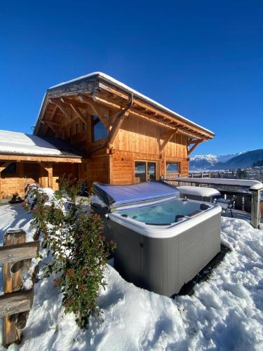 Chalet vue Mont Blanc avec jacuzzi extérieur