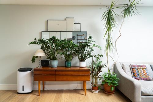 a living room with a table with plants on it at London Bridge Escape - 2 Bed 2 Bath near landmarks in London