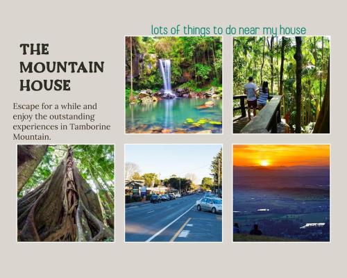 a collage of photos of things to do in the mountain house at The Mountain House in Mount Tamborine