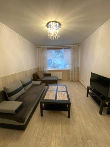 Гостиная зона в Cat Garden Riga Airport Apartments