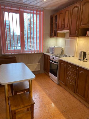 Кухня или мини-кухня в Cat Garden Riga Airport Apartments
