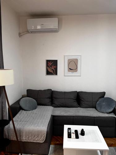 a living room with a couch and a table at Apartman RISTIC in Vranje