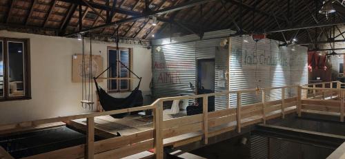 a room with a hammock in the middle of it at Chapelle Notre Dame du Rail in Jarny