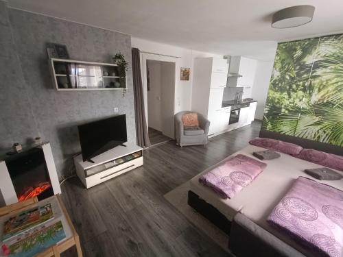 A television and/or entertainment centre at Ferienwohnung Rotheneder- Rupp