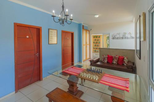 Χώρος καθιστικού στο Guarujá Hostel