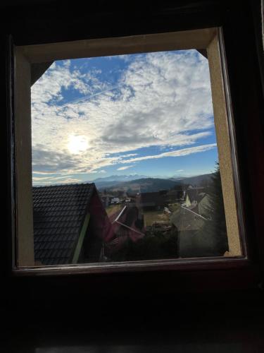 a view from a window of a city at Pod Cisowcem in Sromowce Wyżne
