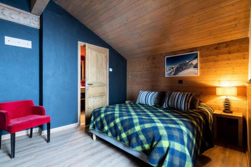 Ένα ή περισσότερα κρεβάτια σε δωμάτιο στο Chalet Mouflon - Magnifique appartement - vue a couper le souffle MAE-1731