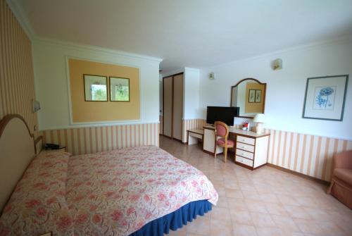 a hotel room with a bed and a desk at Parco del Lago Resort & SPA in Villagrande