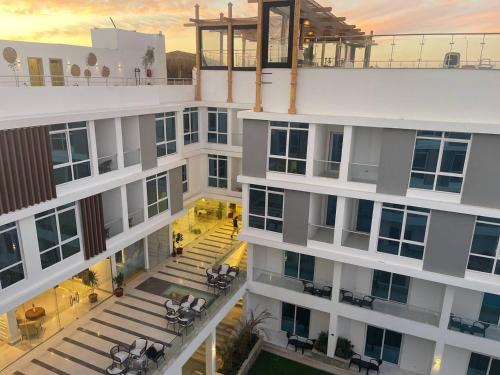 an overhead view of a building at sunset at Sky Star Hotel free shuttle to Hurghada City center in Hurghada