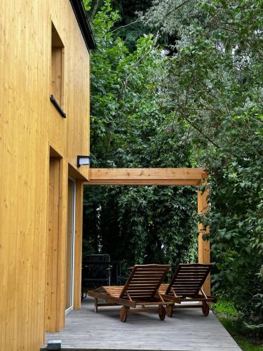 Κήπος έξω από το Sauna&Jacuzzi Domki Pod Brzozami Sława