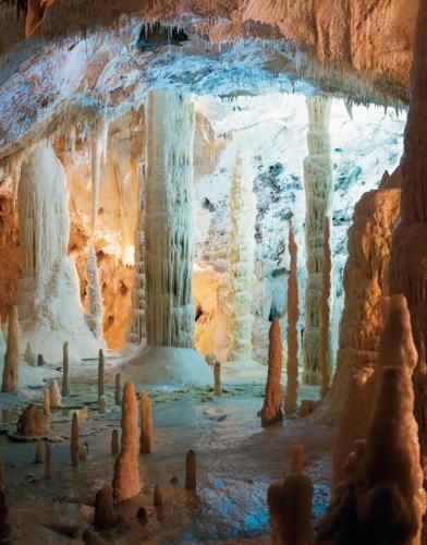 a cave with ice formations in it at Casa Silos in Arcevia