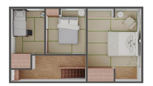 a floor plan of a small apartment with a room at CraftFlat Asakusa House in Tokyo