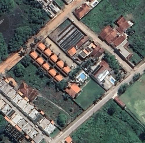 an aerial view of a building complex with houses at Accogliente chalet rustico in Maceió