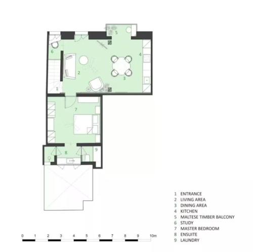 a floor plan of a house at Number 73 in Cospicua