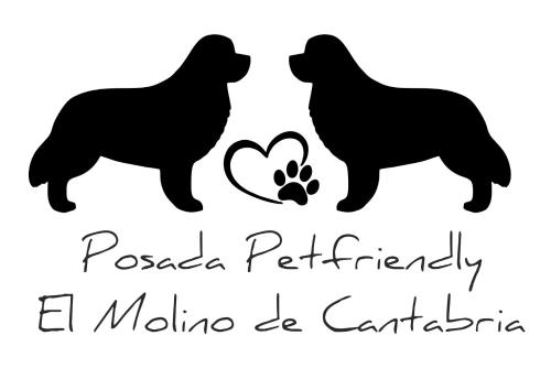 two silhouettes of dogs and a heart at Posada Pet Friendly El Molino de Cantabria in Entrambasaguas