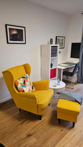 Televisyen dan/atau pusat hiburan di Studioappartement in ruhiger Umgebung in Witten mit perfekter Anbindung zur Ruhruni