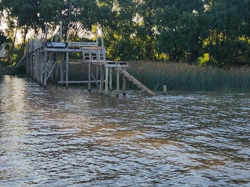 a dock in the middle of a body of water at La poderosa delta tigre in Tigre