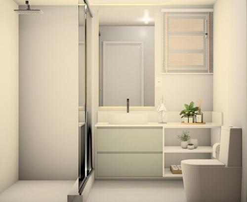 Bilik mandi di Apartamento Central