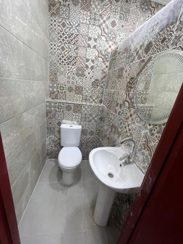 a bathroom with a toilet and a sink at Green hostel in Cairo
