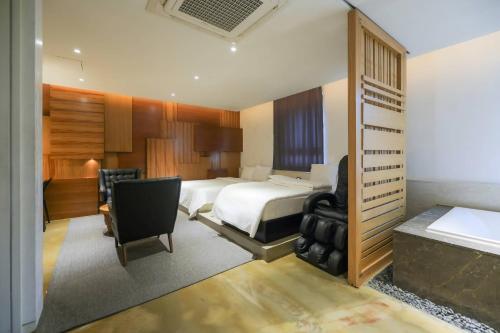 Katil atau katil-katil dalam bilik di Aank Hotel and Spa Seoul Seongsu Konkuk University