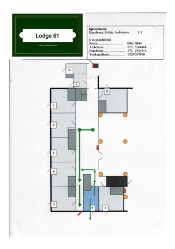 a floor plan of a building at lodge 61 hotel aan het water in Medemblik