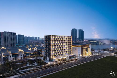 a view of a large building in a city at Atour Hotel Changzhou Changqingli in Changzhou
