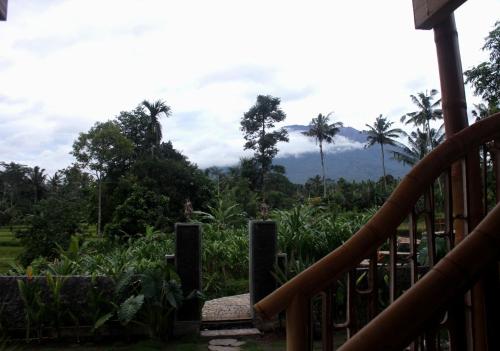 a view of the mountains from the porch of a house at Wiwaka Harmony in Nature in Selat