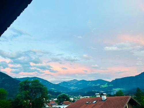 a view of the mountains from a house at Haus Winkl 55 in Mariatal