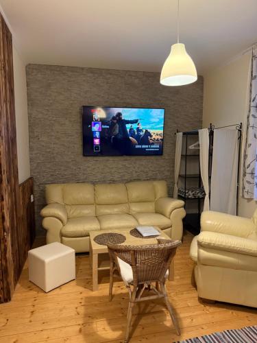 TV a/nebo společenská místnost v ubytování Penzión Astoria