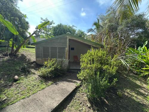 a small shed in the middle of a yard at Gwada Rêves in Sainte-Anne