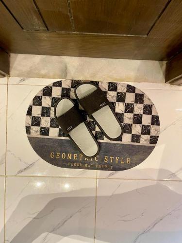a skateboard on display on top of a counter at Beachfront Studios by Virani in Karachi