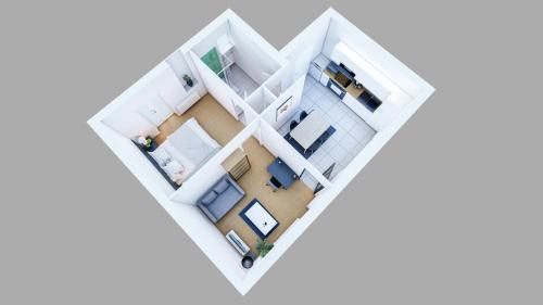 an overhead view of a floor plan at Hyper center - 10'St Nazaire in Trignac